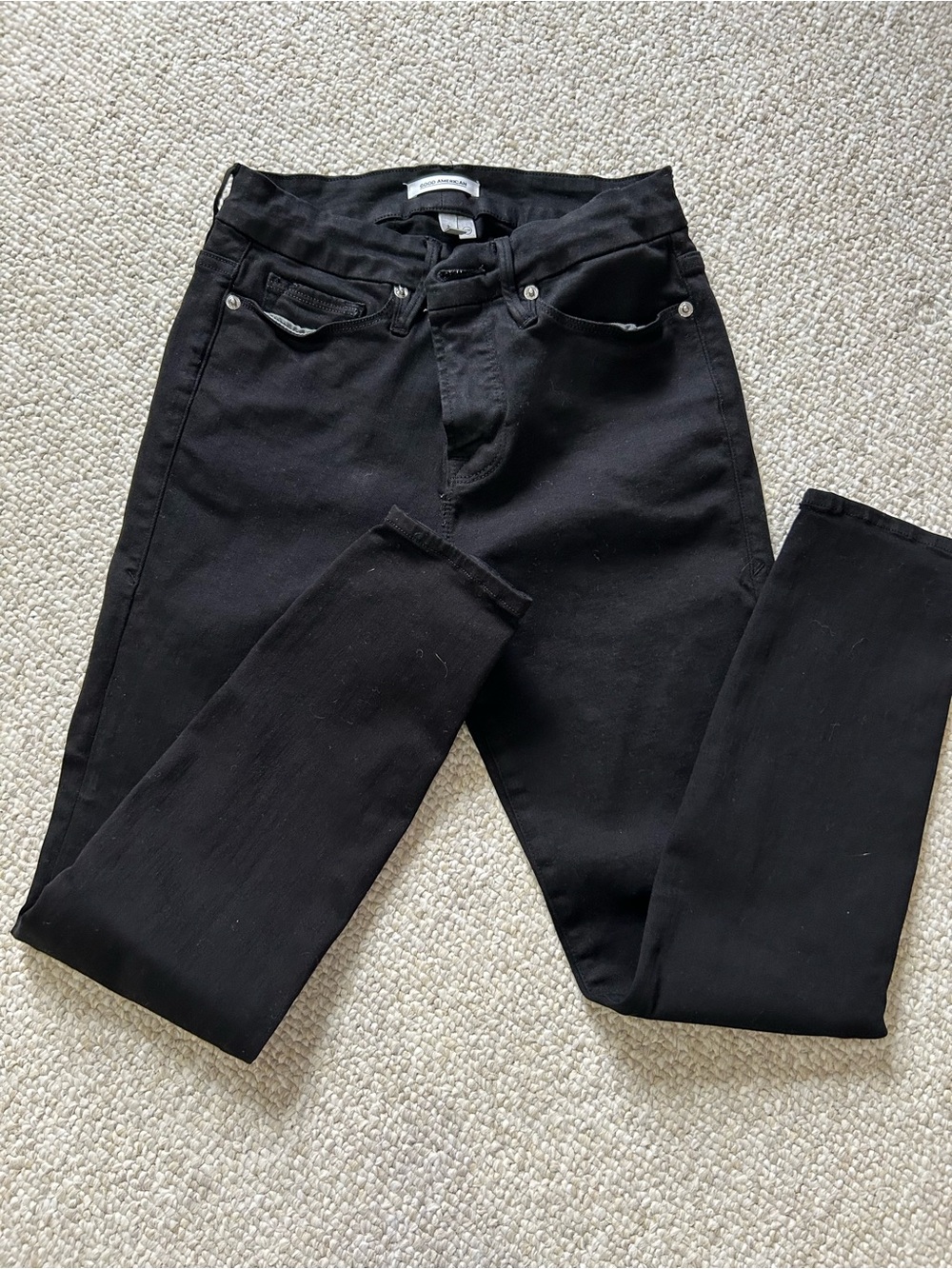 Good American Black Crop Jeans